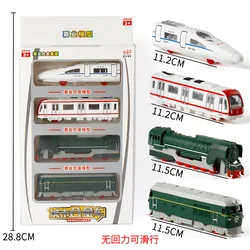 1:64 Alloy Train Model Set High-speed Rail Subway Car Series Sprinkler Fuxing Bus Model Toy Gift B118-1