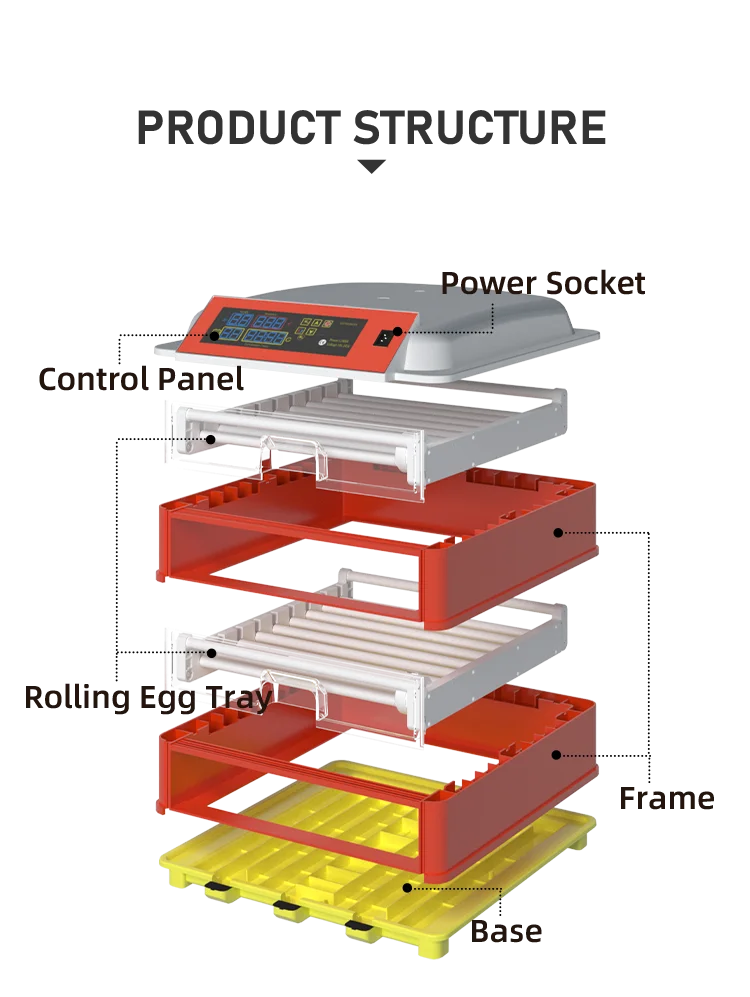 Economic Drawer-type Humidifier 138 Eggs Incubators Automatic Hatching Machine A Batter Tray