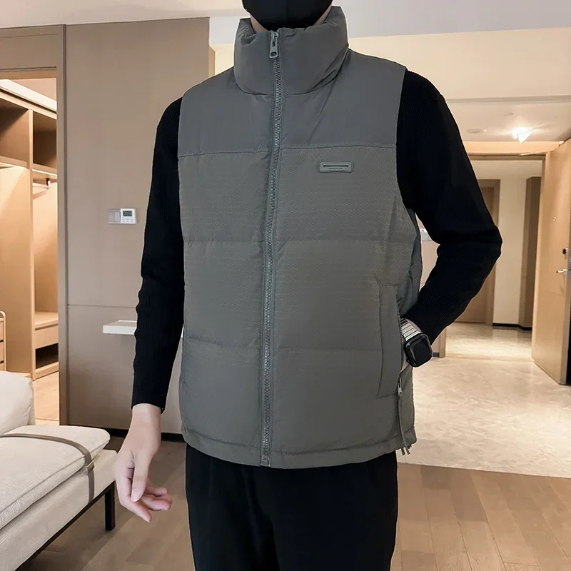 Gilet da uomo 2024 nuovo cappotto corto piumino abbigliamento firmato colletto alla coreana addensato giacca spessa Casual piumino corto di lusso