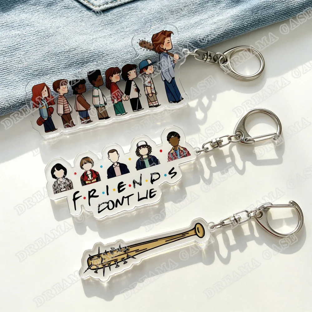 80s Horror TV Characters Chibi Things / WSQK / Friends Don't Lie / If You Die , I Die / Upside Down Keychain