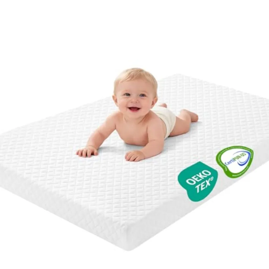 

Матрас-топпер для манежа 38x26 дюймов, двусторонний, из пены с эффектом памяти, портативный матрас для детской кроватки, машинная стирка