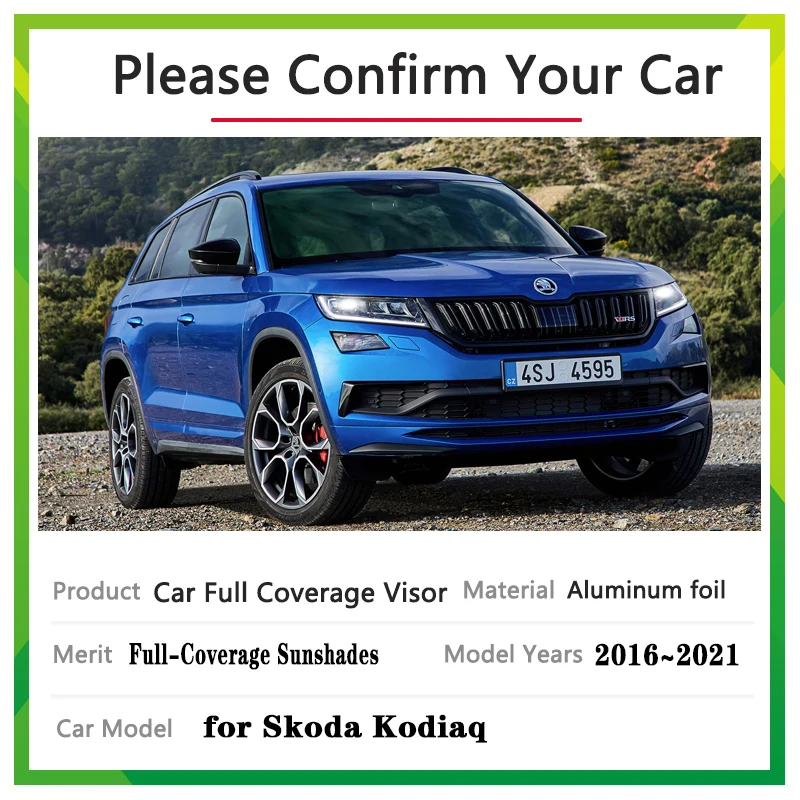 Anti-UV Car Full Covers Sunshades For Skoda Kodiaq 2016~2021 Car Windows Sunscreen Window Sunshades Auto Accessories Sun Visors