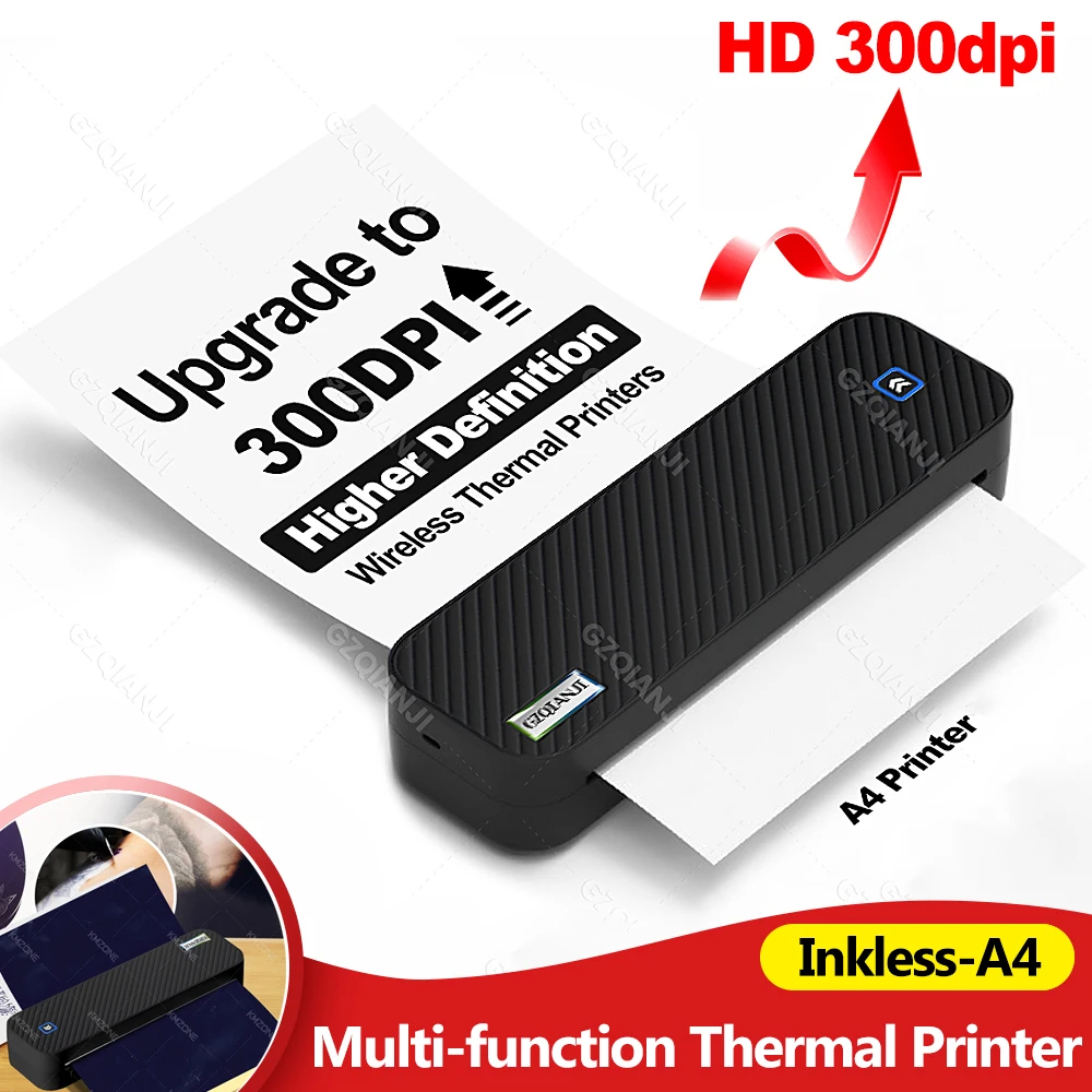 Wireless Mini A4 Thermal Printer Inkless Portable Bluetooth Mobile A40 Tattoo Paper Photo Document Printing for iOS Android