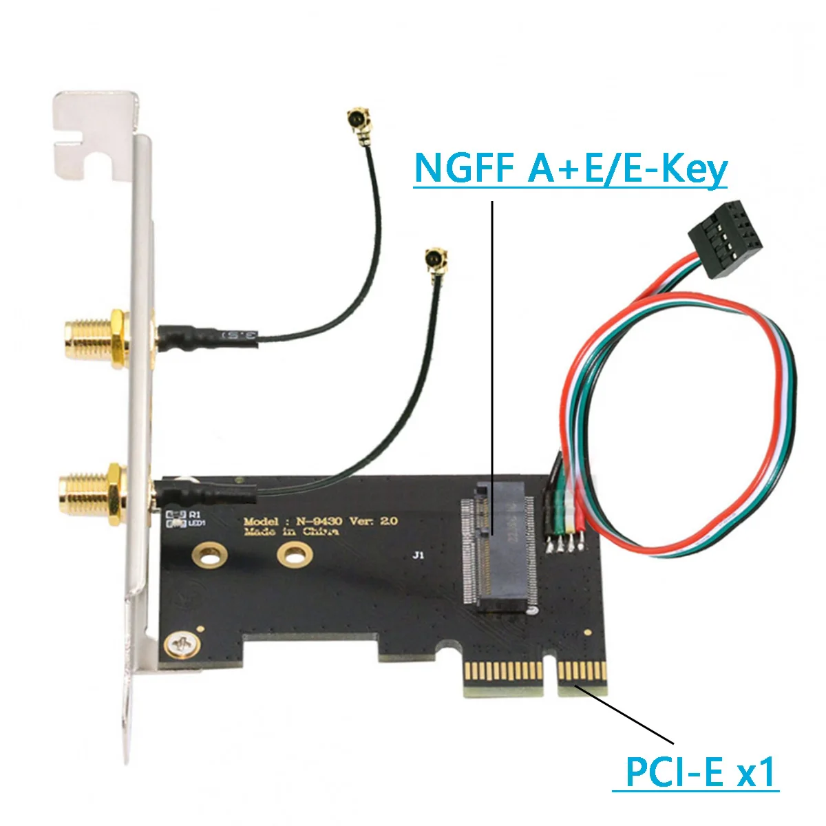 Carte d'extension sans fil Cave NGFF A + E/E-Key WiFi vers PCI-E Express 1x, adaptateur pour WLAN Wifi6 Wifi7 Bluetooth