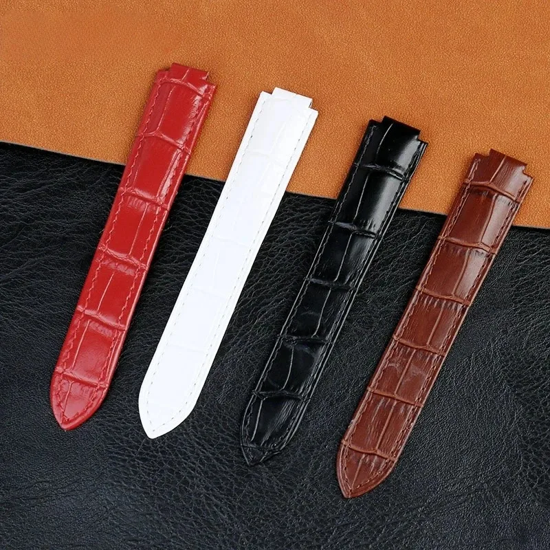 14x8 مم 16x8 18 مم 20 مم 22x12 مم لحزام بالون كارتييه الأزرق للرجال والنساء حزام ساعة جلدي سوار بإبزيم قابل للطي من الفولاذ المقاوم للصدأ