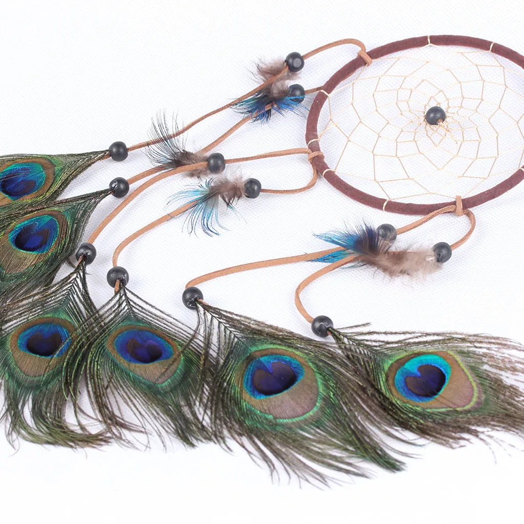 Peacock Feathers Dream Catcher Vintage Style Room Decoration Art Collectable