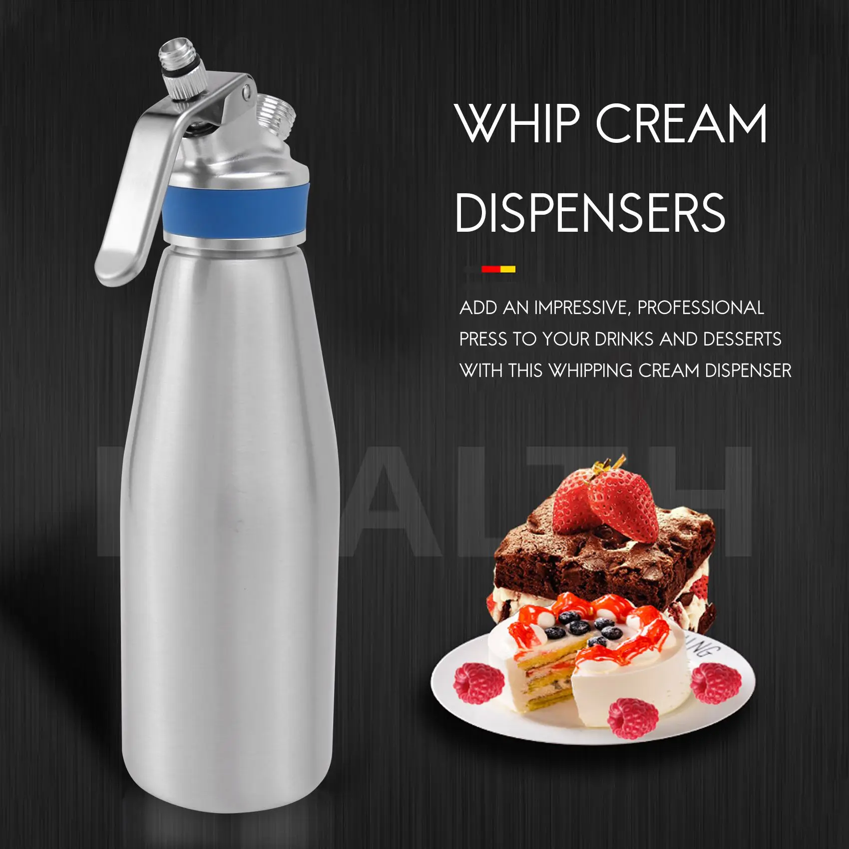 Whipped Cream Dispenser Cream Foaming Agent 1000Ml Handheld Whipping Cream Maker with 3 Stainless Steel Tips