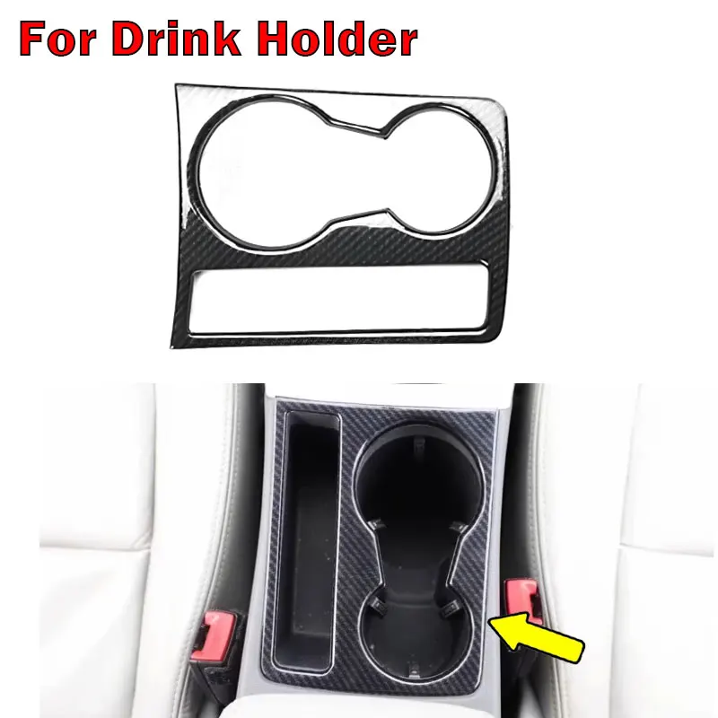 غطاء إطار ديكور داخلي تلقائي من ألياف الكربون ، مسند الذراع LHD ، زخرفة تروس السرعة ، اكسسوارات السيارات لأودي A4 B8 2009-2012 #3