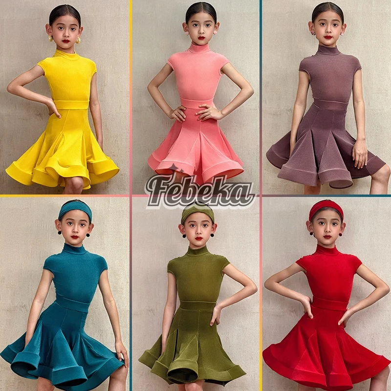 Nouvelle robe de concours de danse latine pour filles, vêtements d'entraînement de danse Cha Cha Rumba, robe de danse professionnelle, DNV23538, nouvelle collection