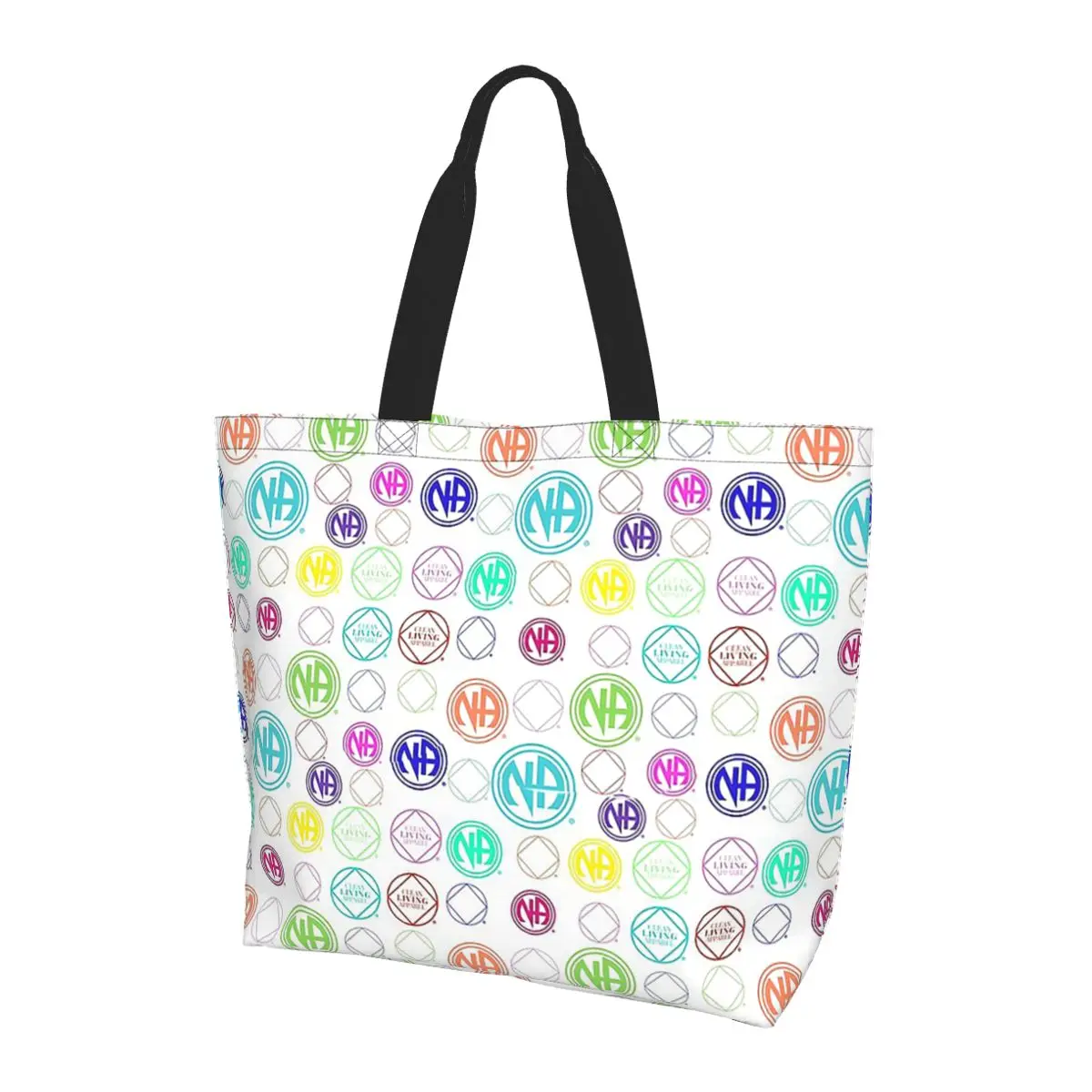 

Красочные символы И логотипы, нарциссы, анонимные, сумка-тоут, парусиновые сумки на плечо, продуктовая сумка для покупок для женщин