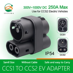 ISIGMA CCS1 to CCS2 Adapter From  CCS1 Charger to CCS2  EV CCS1 to CCS2 Electric Vehicle Charger DC Fast Ev Charging Adapter