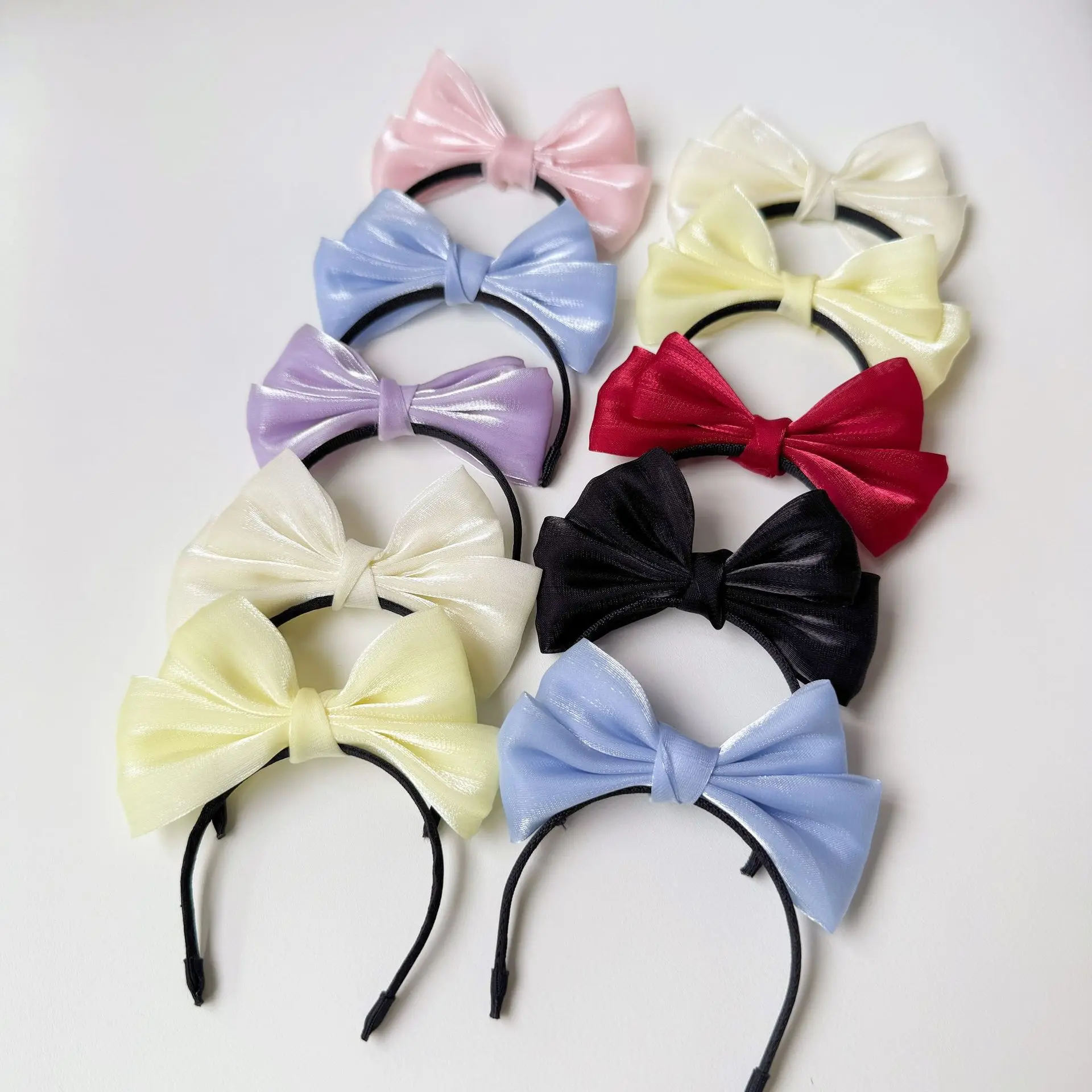 Labubu 1st-3rd Gen 17cm Labubu Hair Hoop Headband Mini Bow Hair Hoop Wholesale Plush Doll Pearlescent Bow Hair Accessory