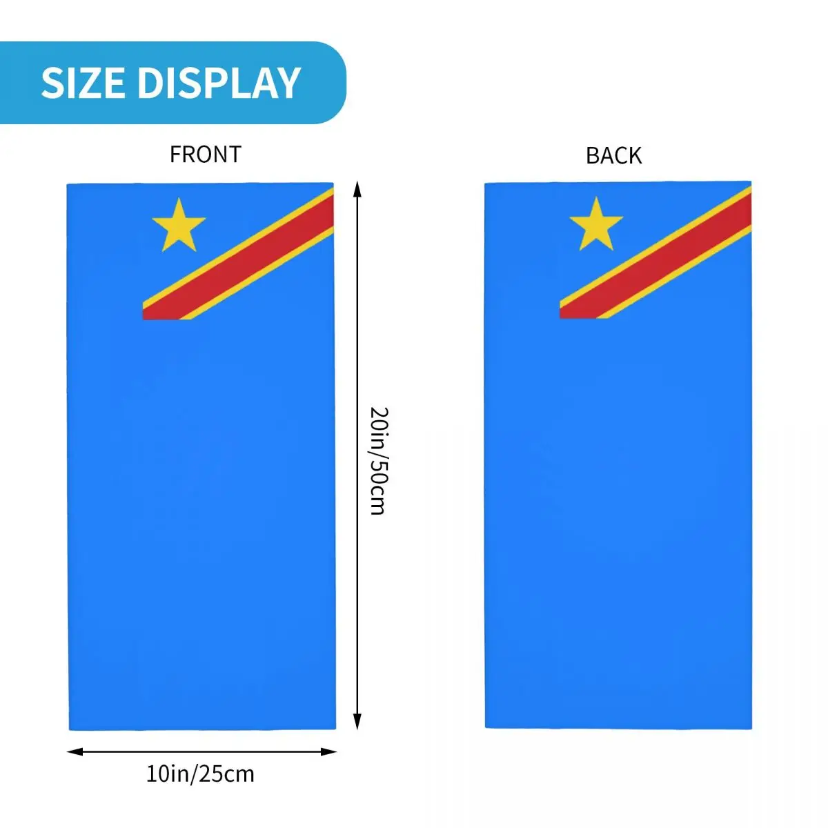 Flag Of Congo Kinshasa Zaire Bandana Neck Gaiter Printed Mask Scarf Warm Headband Riding for Men Women Adult All Season