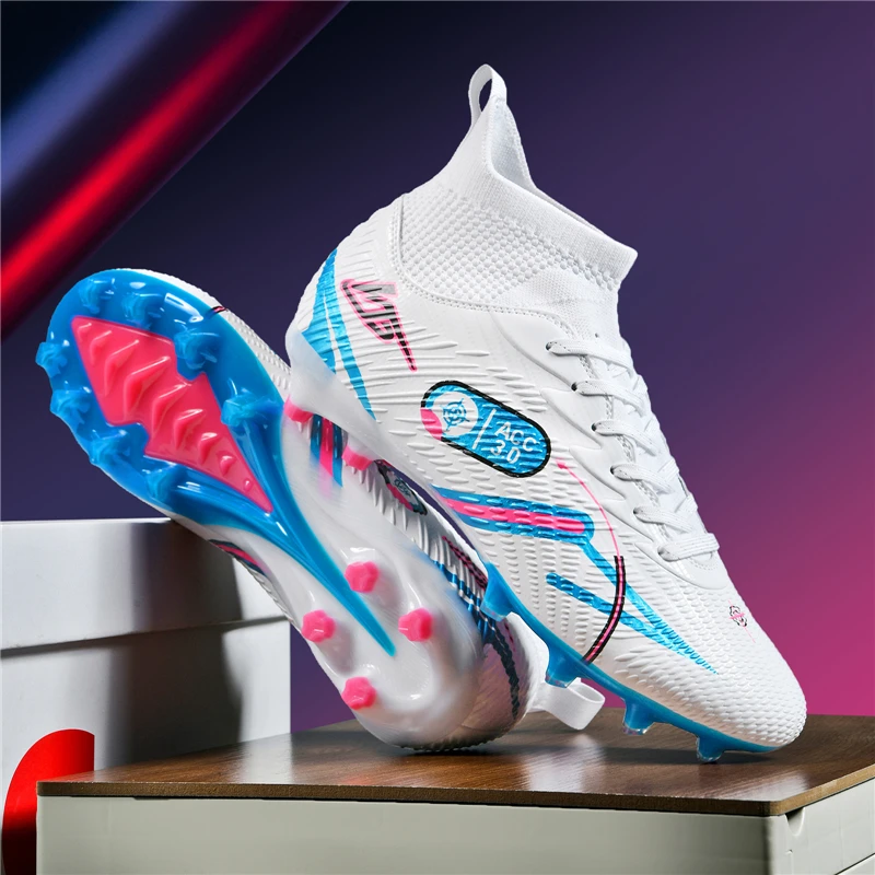 

Men's Firm Ground Soccer Cleats High-top Football Cleats FG/AG Professional Training Outdoor Lightweight Soccer Shoes