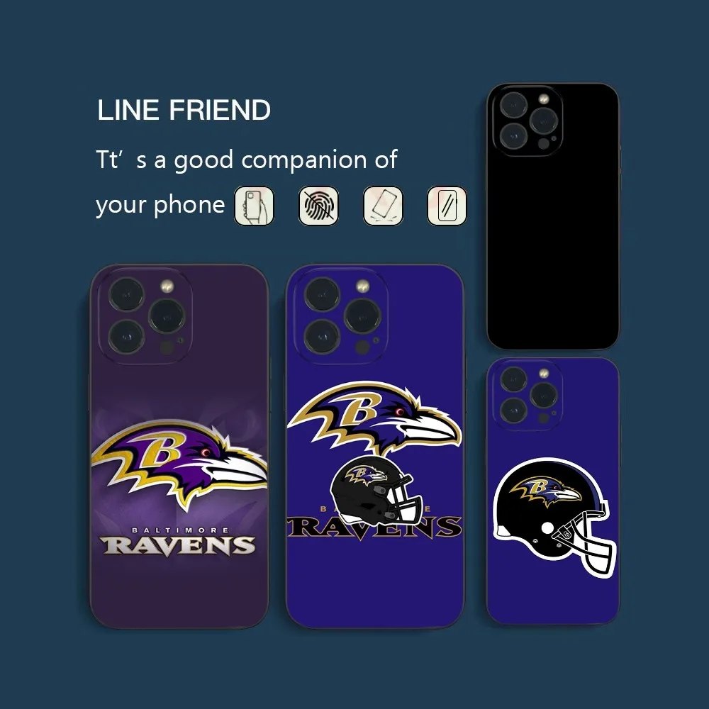 B-Baltimore R-Ravens-S Phone Case  For iPhone16 15 14 13 12 Mini 11 Pro XS Max X XR SE5 6 7 8 Plus Soft Silicone Cover