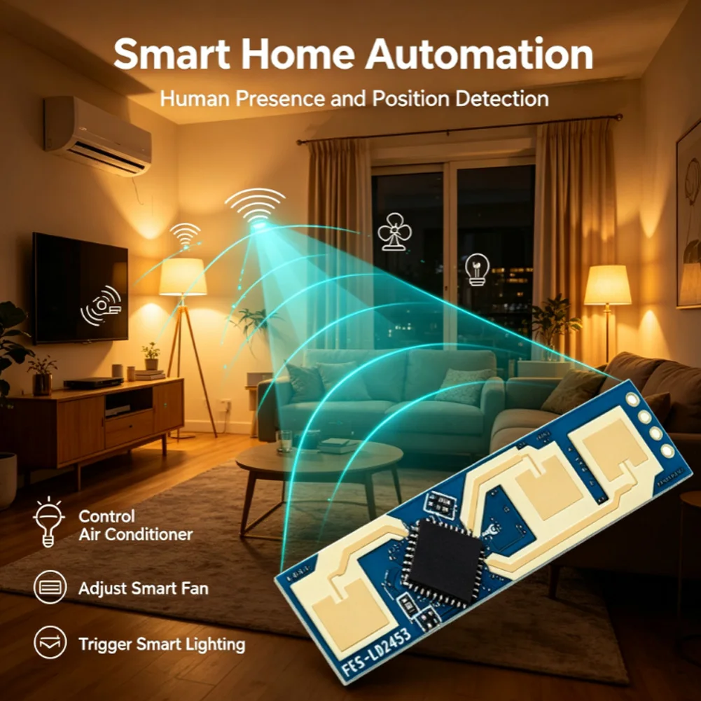 LD2453 Millimeter Wave Motion Sensor with FMCW Technology for Precise Indoor Human Tracking and Appliance Control