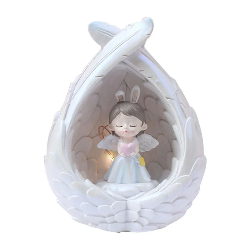 

Angel Night Light Creative Cartoon Resin Lamp For Bedroom Room Home Decor Tabletop Warm Atmosphere Light