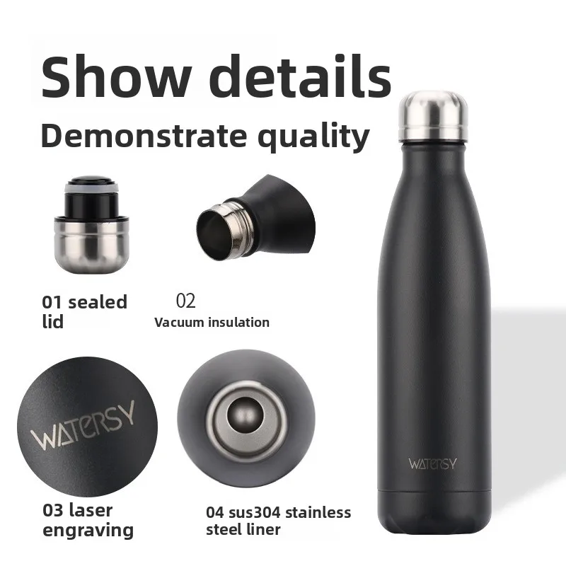 500ML Stainless Steel Thermos Mug Sports Water Bottle Cold and Hot Thermal Cups Vacuum Travel Tumbler Mug Thermal Bike Bottle