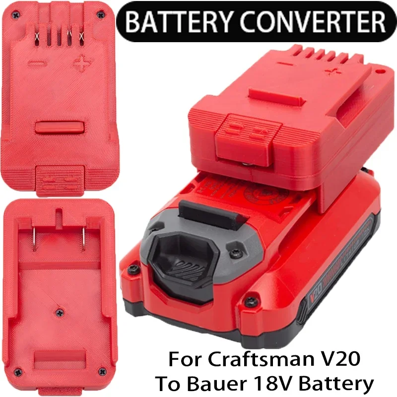 Conversor de Bateria para Artesão V20 Bateria de Íon-lítio para Ferramenta de Íon-lítio Bauer 18v Adaptador de Bateria Acessórios de Ferramenta Elétrica
