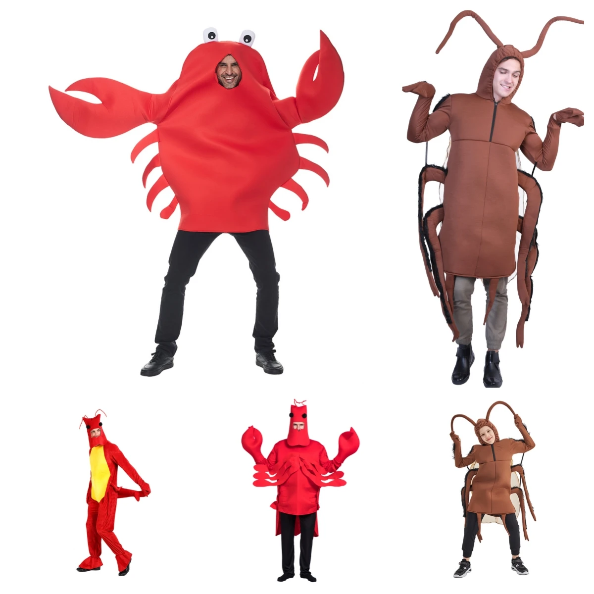 

loween Animal Costume Suit Child Coroach Performance Suit Lobster Outfit One-Piece Suit Cosplay Clothes for Women