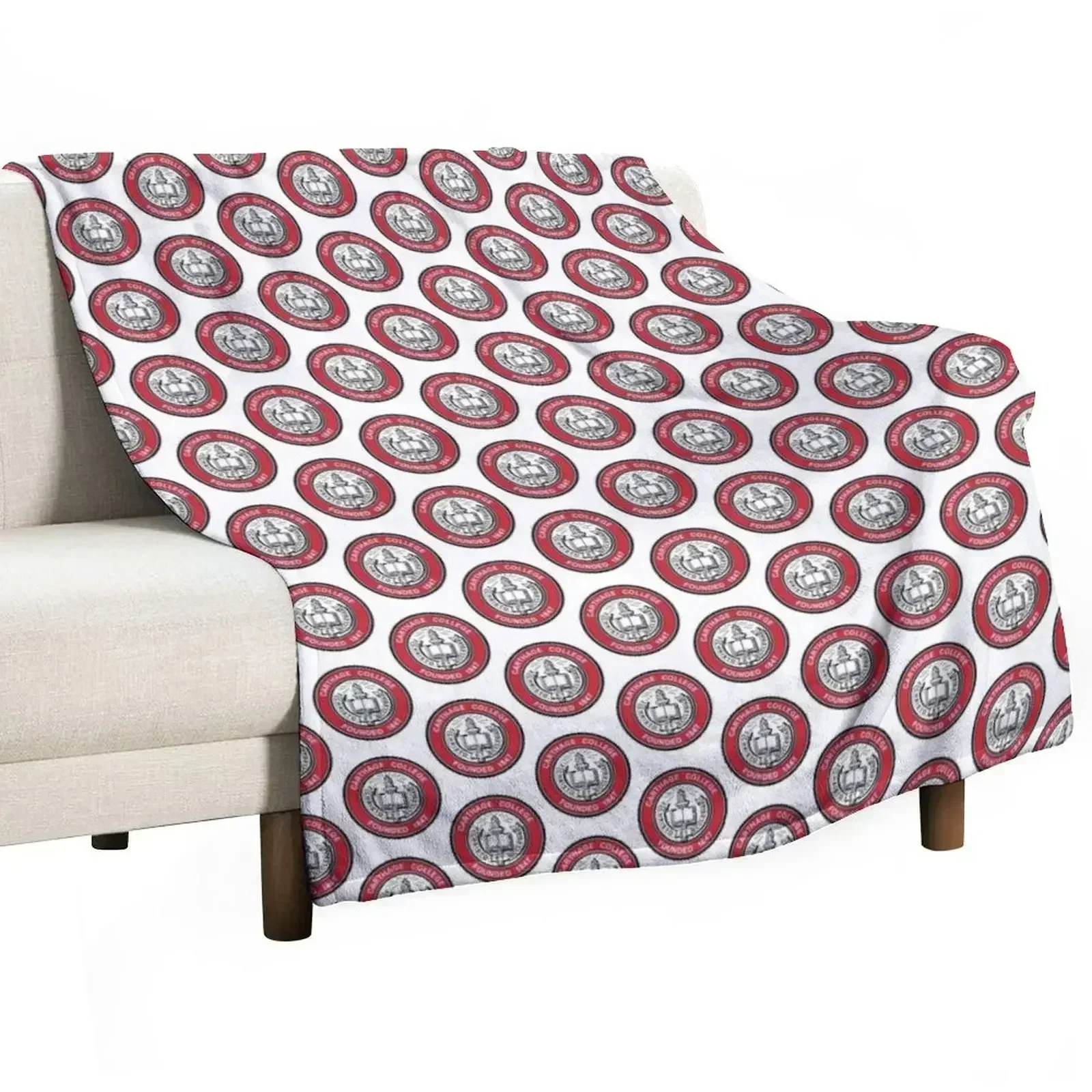 

Carthage College Throw Blanket Sofa Plaid on the sofa Blankets