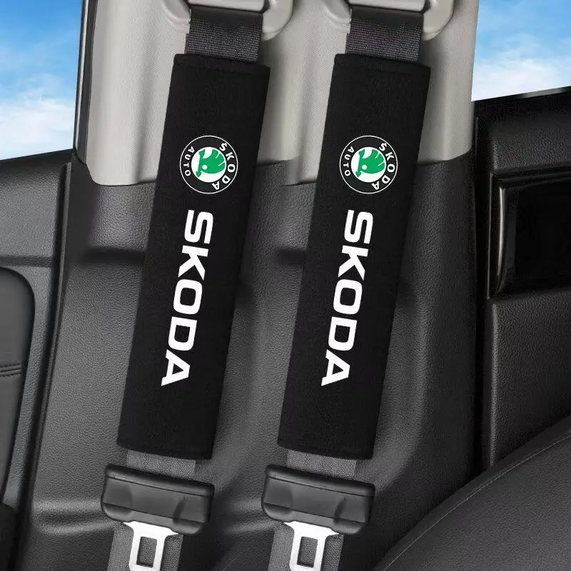 Suede Car Seat Belt Cover Shoulder Protector Pad  for Skoda Octavia KAMIQ KODIAQ SUPERB RAPID KAROQ FABIA YETI