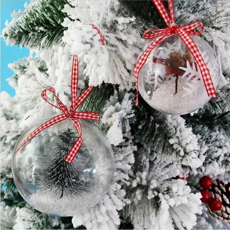 10pc Weihnachten transparente Kugel Kunststoff Weihnachts bäume offene Kugel Box Kugel Ornament