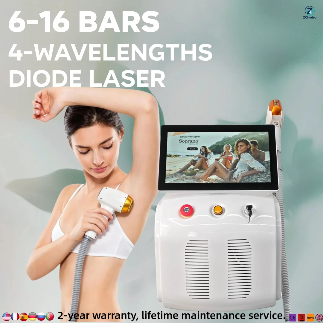 Professional Flash Hair Remover 4000W Portable 1064 755 940 808nm Ice Cooling Painless AI Auto Energy Adjustment 2026 Lastest CE