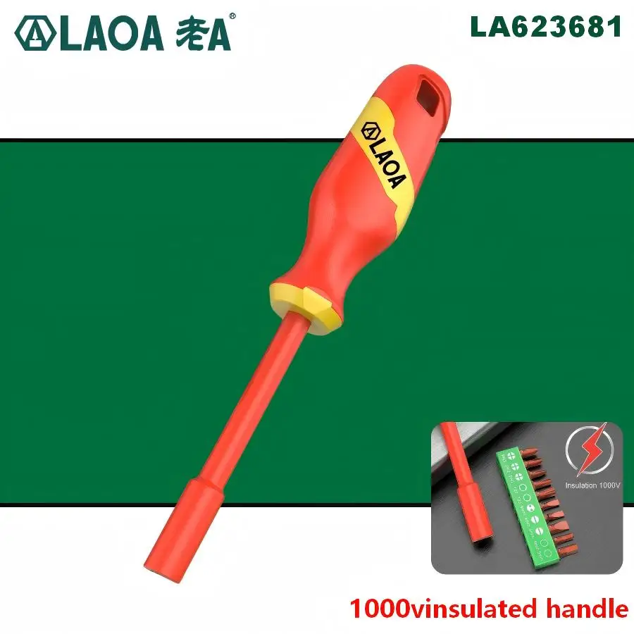 LAOA LA623681 Multi-Function Insulated Screwdriver Handle 1/4