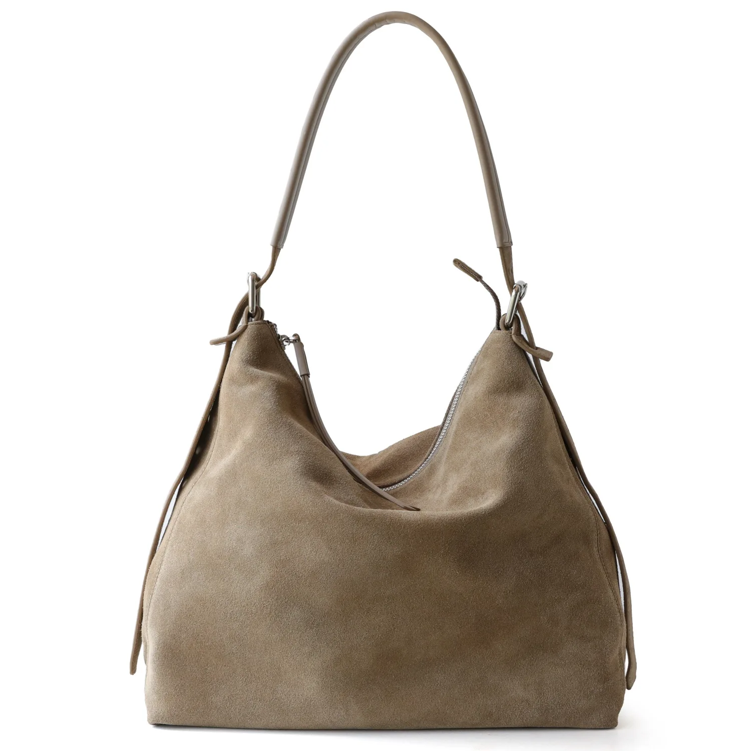 

Замшевая женская сумка подмышки, новинка 2025, нишевый дизайн, матовая воловья кожа, большая вместительная сумка через плечо, винтажная сумка на плечо с ручкой