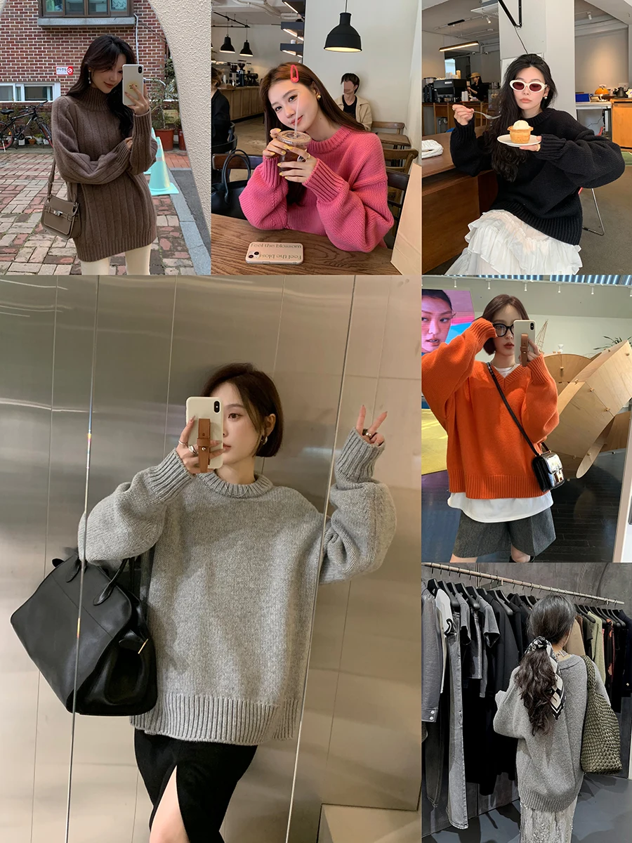 

00% Pure Wool High Collar Sweater High Densi round Ne V Ne Knitted Woolen Vest Women's Premium Quali Camere Sweater