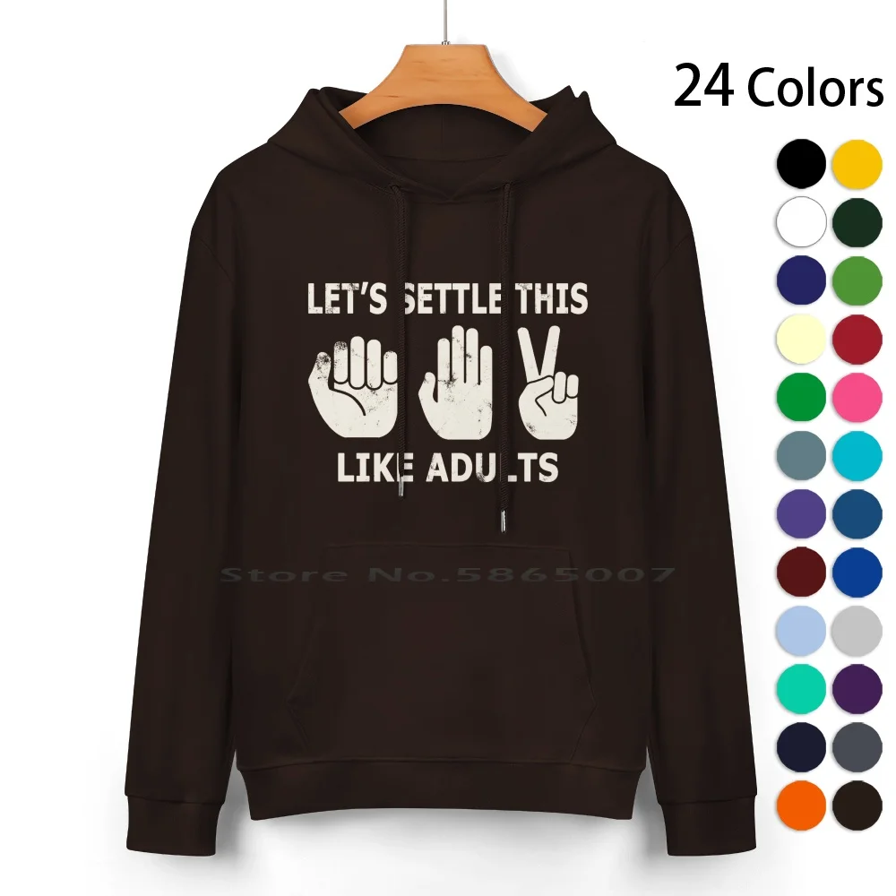 Let's Settle This Like Adults Pure Cotton Hoodie Sweater 24 Colors Lets Settle This Like Adults Teenwolf Paper Scissors Humor