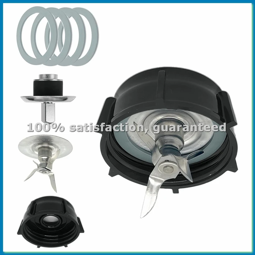 Repuestos para Licuadora, Cuchilla para Triturar Hielo con Tapa de Base para Vaso, para Aspas de Licuadora Blender-FS