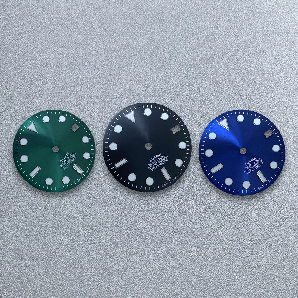 

28.5mm S Logo SUB Dial Fit NH35/NH36/4R/7S Movement C3 Green Luminous 3/3.8/4.2 O'clock Watch Modification Accessories