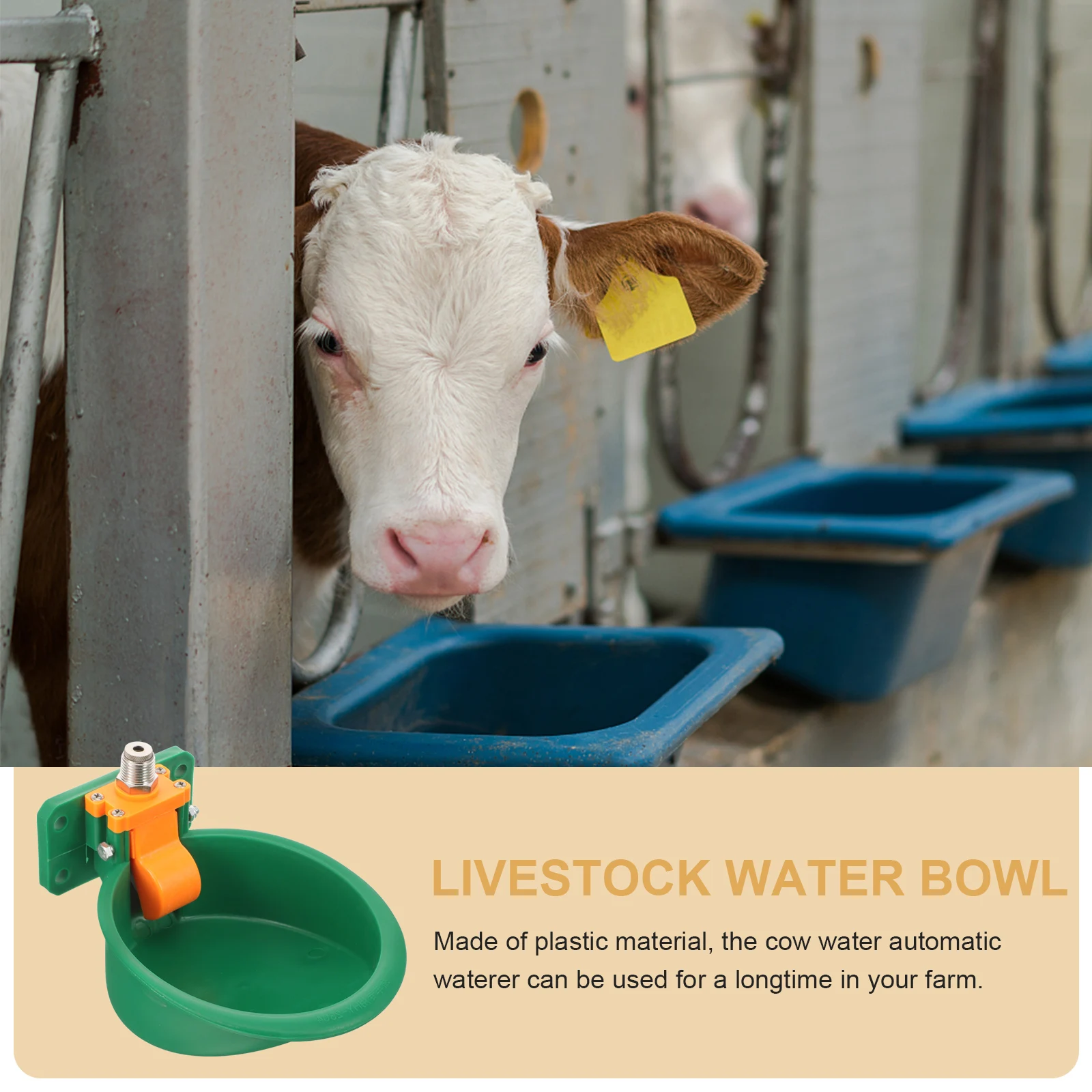 

Automatic Livestock Fountain Livestock Drinking Bowl Durable Plastic Cow Waterer Cattle Sheep Pigs Dogs Farm Use