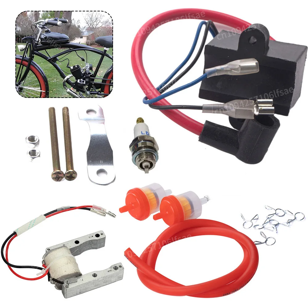 

For 49/50/60/66/80cc Engine Bicycle CDI Ignition Coil Magneto 2-Stroke Engine Motor Motorized Bicycle Bike 61cm Oil Pipe