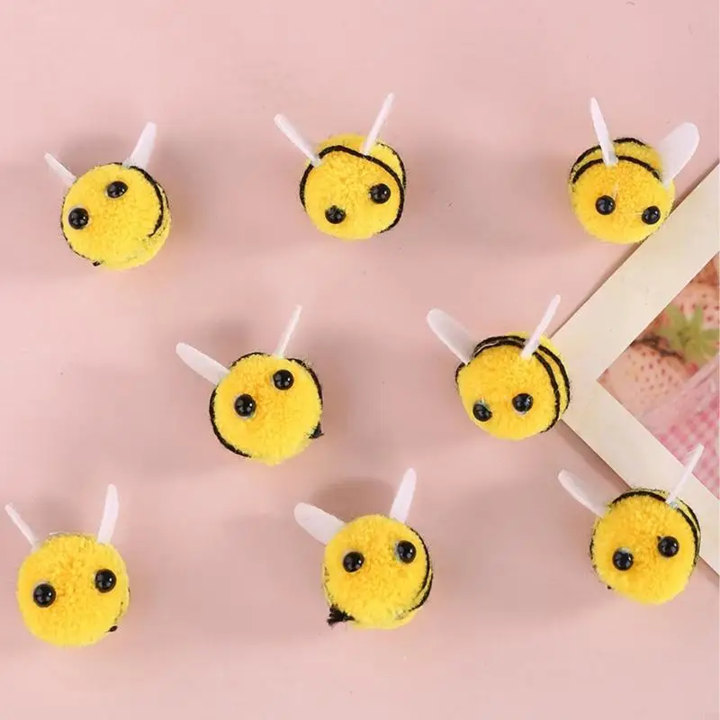 50Pieces Small Felted Bees Decorations Felted Bumblebees Craft Balls For Clothing Hat Bag Craft Project And Baby Showers