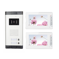 2 Units Home Security Video Intercom IR Camera 7''Inch Monitor Wired Video Door Phone Doorbell Speakephone Intercom System