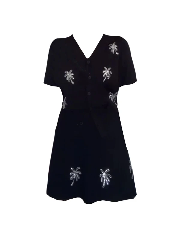 

plus Size Women's Faion Set V-Ne ort Sve T-irt And A-Line Skirt Draped Slimming Two-Piece Ensemble Summer 2025