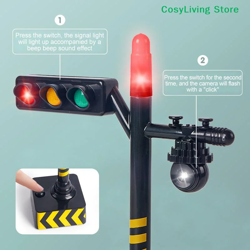[CL]Mini Traffic Signal Light Toy Model Simulation Road Sign Scene LED Kid Traffic Safe Education Learning Toy Car Accessories