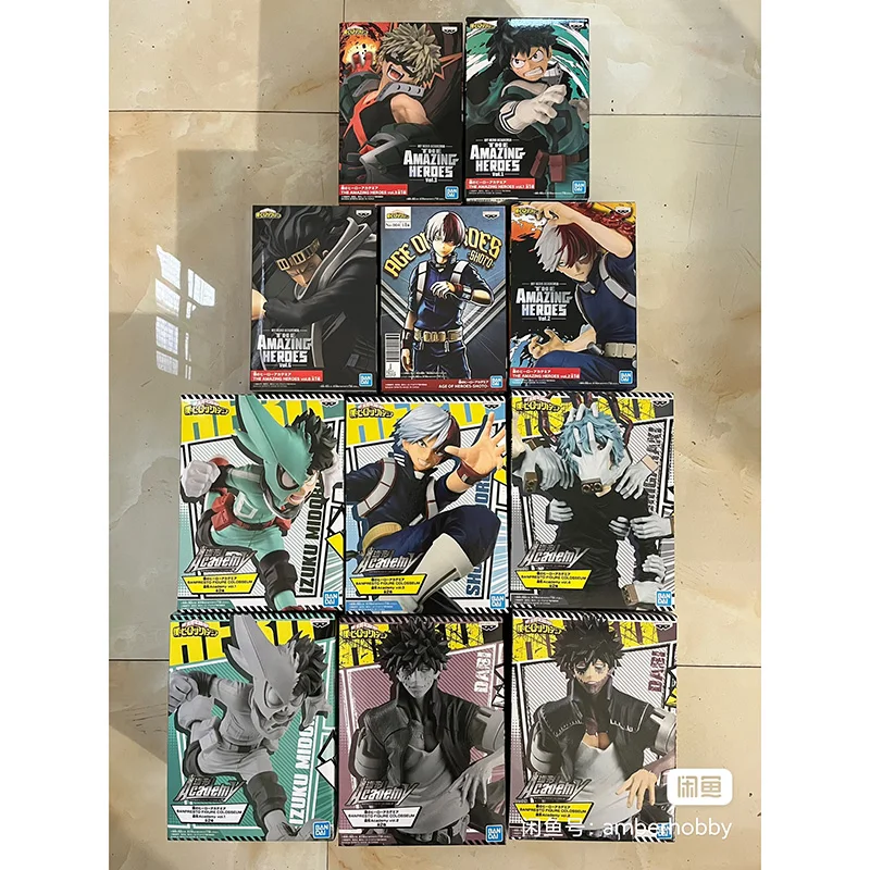 Genuine My Hero Academia THE AMAZING HERO Action Figure Todoroki Shoto Midoriya Izuku Bakugou Katsuki All Might Model Toys