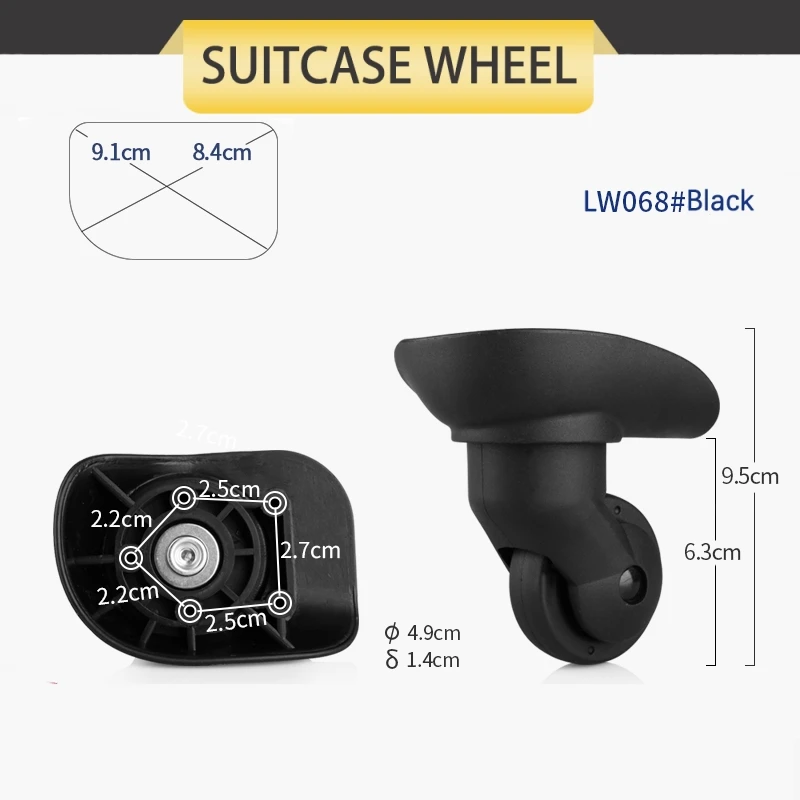 Suitcase Wheel Bag Hardness Wheel Suitcase Load-bearing Wheel Suitcase Boarding Case Wear-resistant And Labor-saving Pulley