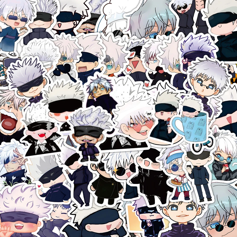 

10/30/60pcs Cute Gojo Satoru Anime Jujutsu Kaisen Stickers Kawaii Cartoon Sticker DIY Notebook Skateboard Phone Decals Kids Toy