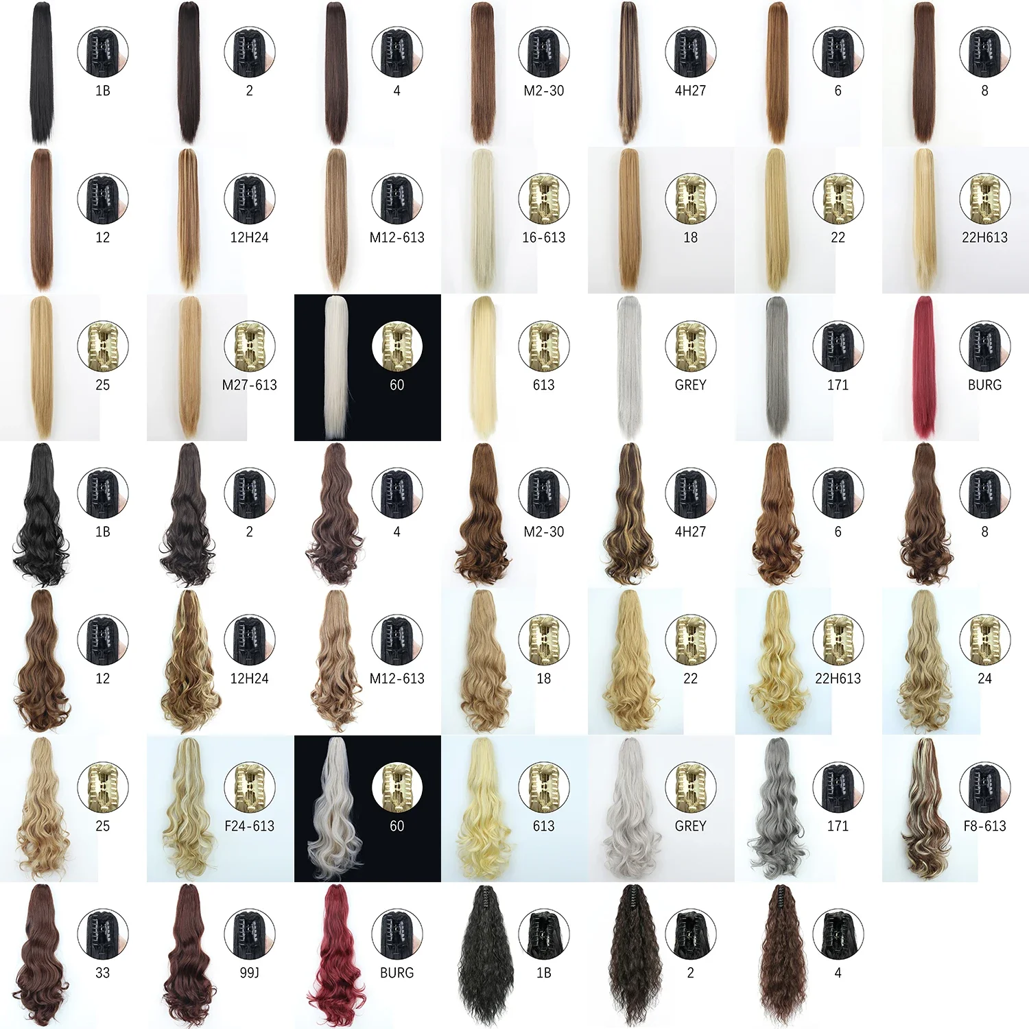 الاصطناعية طويلة مستقيم مخلب كليب على ذيل حصان وصلات شعر 24 بوصة مقاومة للحرارة ذيل حصان قطعة شعر المرأة اليومية حفلة 2026 #6