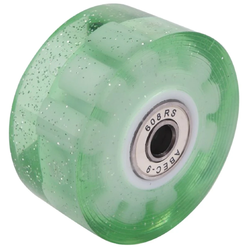 8 Piece Glitter Light Up Roller Skate Wheels Luminous Skate Wheels With Bearings Installed 32 X 58 Mm 78A