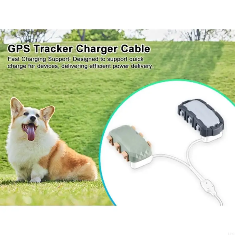 Long Pet Trackers Charging Cable Wire Line With Double USB Port And Anti Slip Tip For Stable Connection F19E