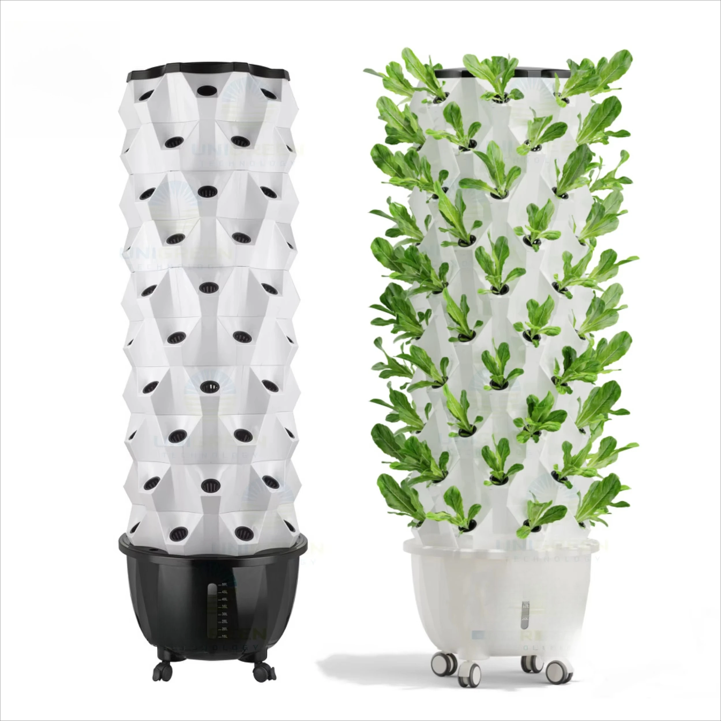 

Vertical Garden Tower Wheels Multi-level Hydroponic Tower Growing System for Agriculture Hydroponics Leafy Vegetables Small Farm
