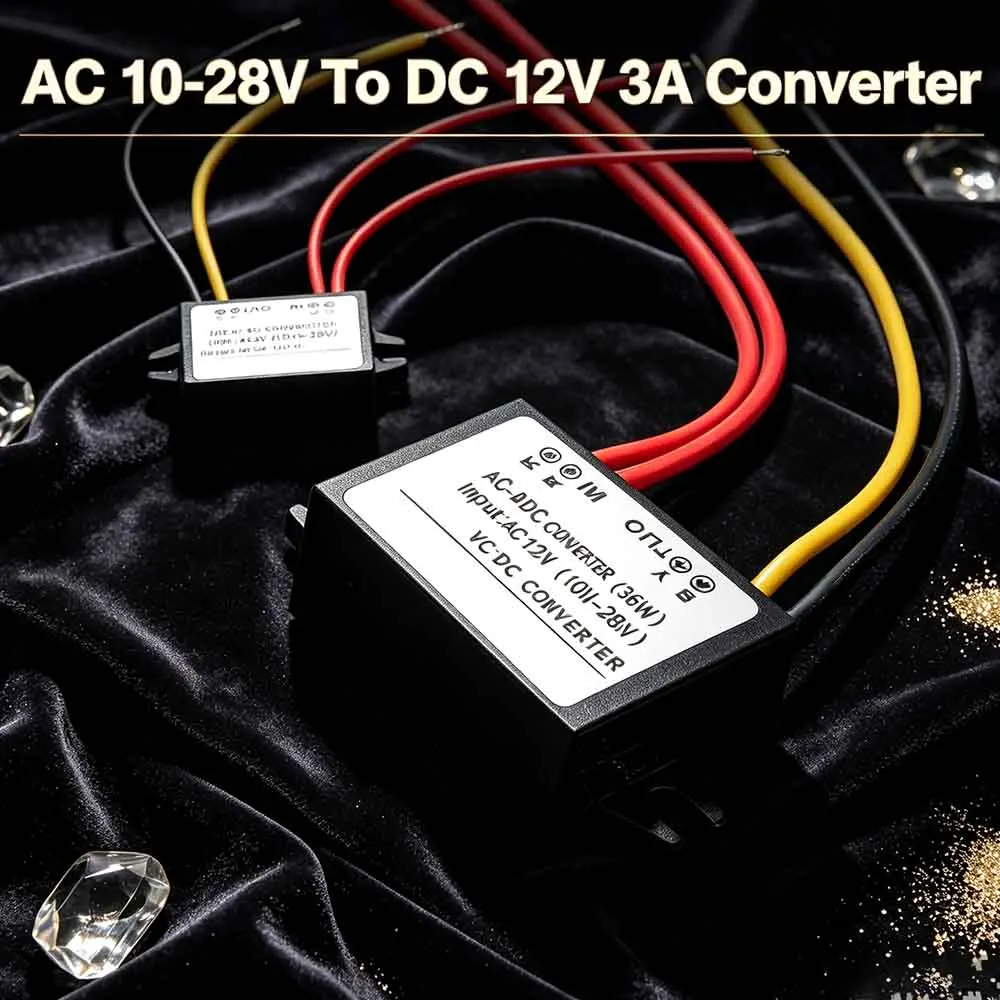 Step Down Voltage Convertor AC 10-28V To DC 12V 3A Converter AC DC Buck Power Supply Module For Car Screen Monitor Camera Motor