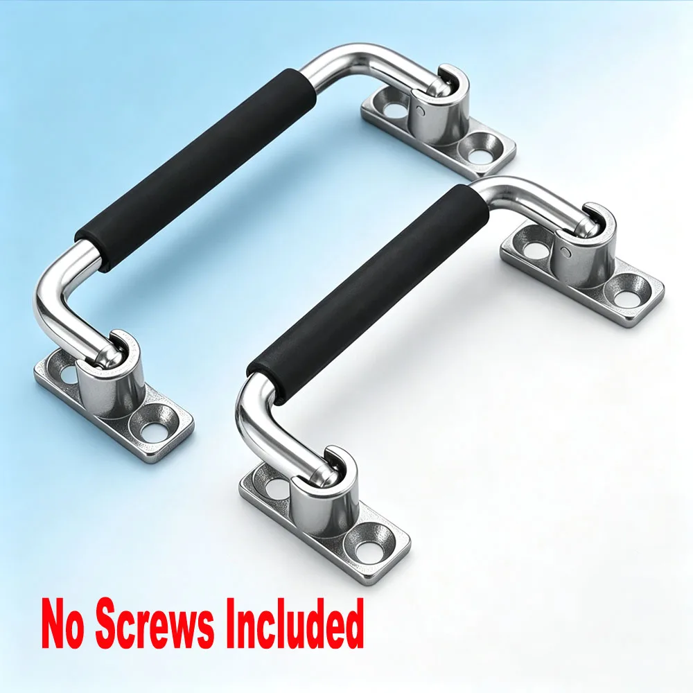 1Pc 304 Stainless Steel Foldable Handle Steamer Equipment Industrial Pulls Suitcase Anti-slip Handle Kitchen Cabinet Door Handle