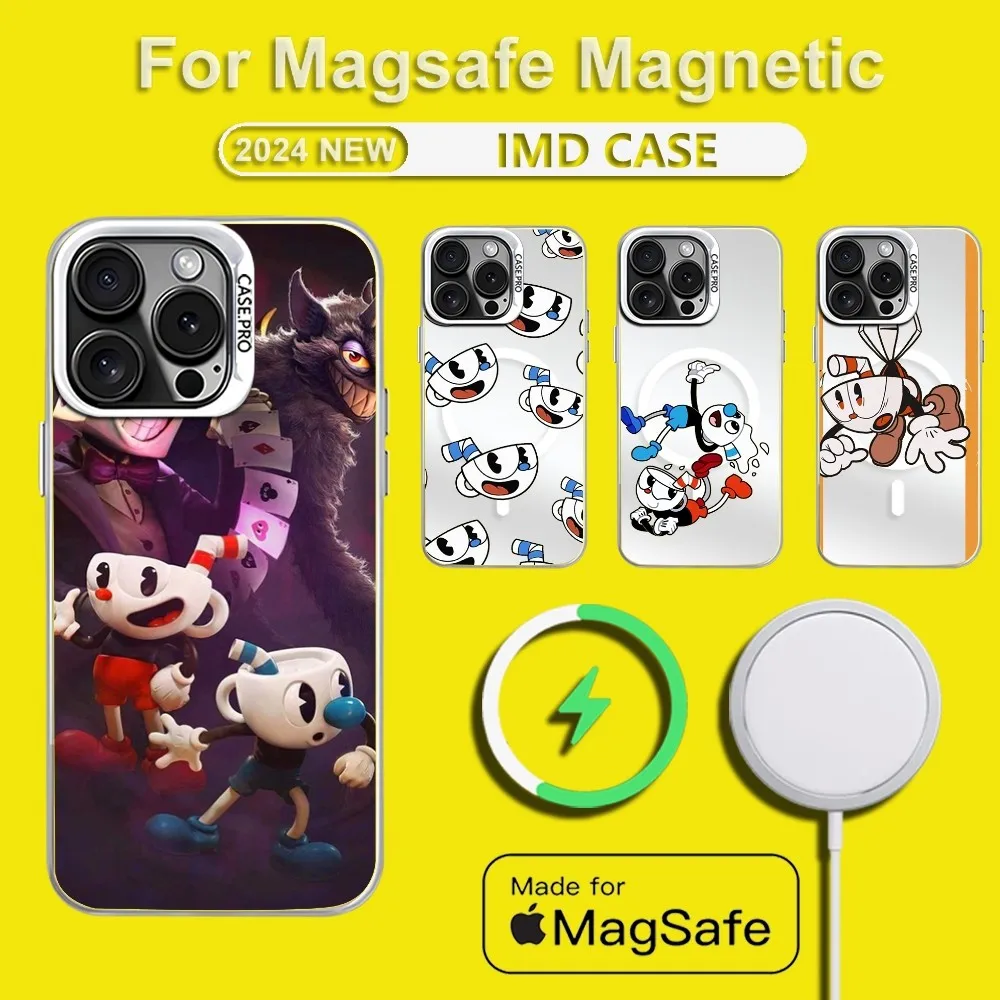 Чехол для телефона Game C-Cuphead M-Mugman для iPhone 15,14,13,12,11, Plus, Pro, Max Mini Magsafe с магнитной беспроводной зарядкой